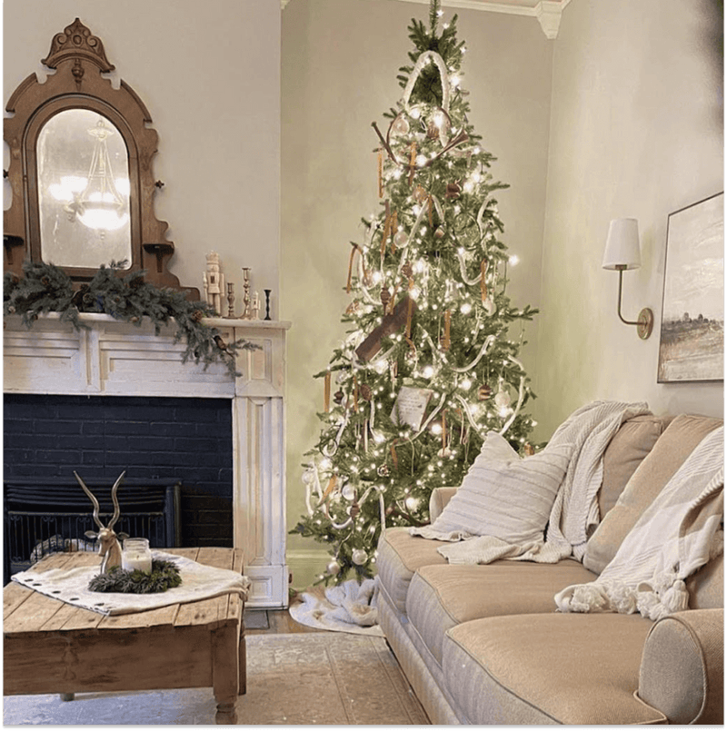 9' Alpine Fir Artificial Christmas Tree 1100 Warm White Led Lights