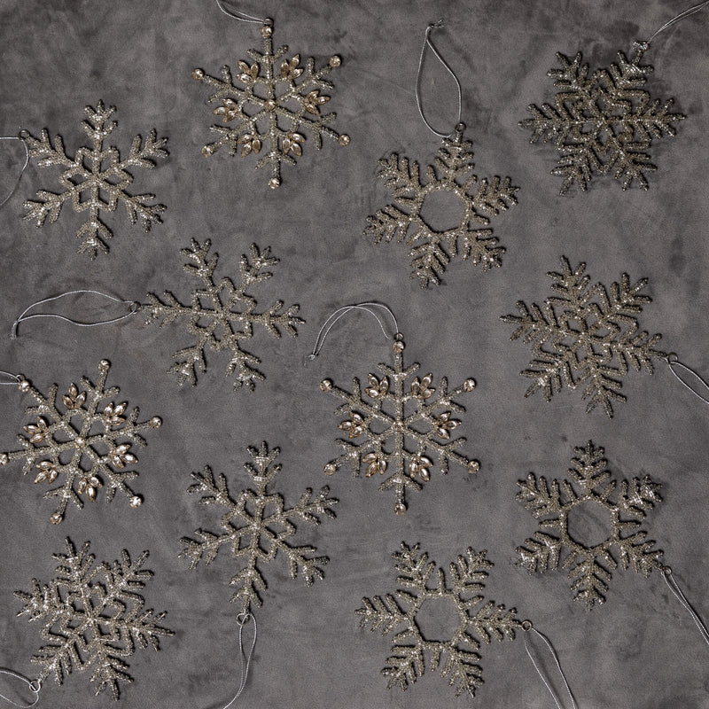 Beaded Snowflake Ornaments (12 Pack)