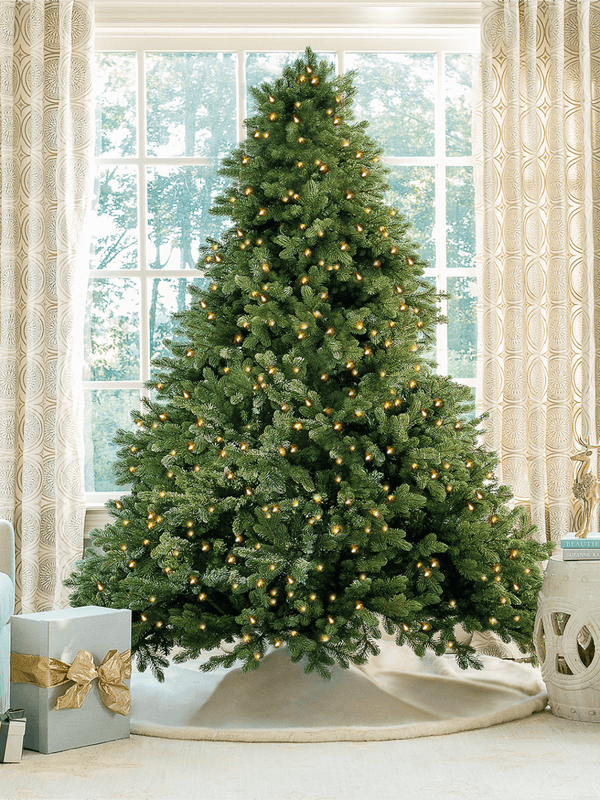 10' Cypress Spruce Artificial Christmas Tree with 2300 Warm White & Multi-Color LED Lights