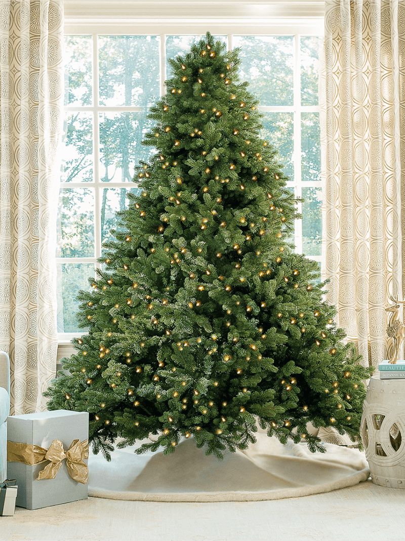 6.5' Cypress Spruce Artificial Christmas Tree with 1000 Warm White & Multi-Color LED Lights