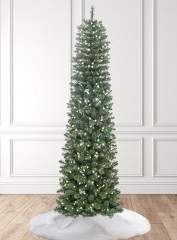 6' Hancock Spruce Pencil Artificial Christmas Tree 300 Warm White Led Lights