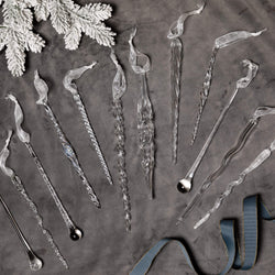 Glass Icicle Ornaments (12 Pack)