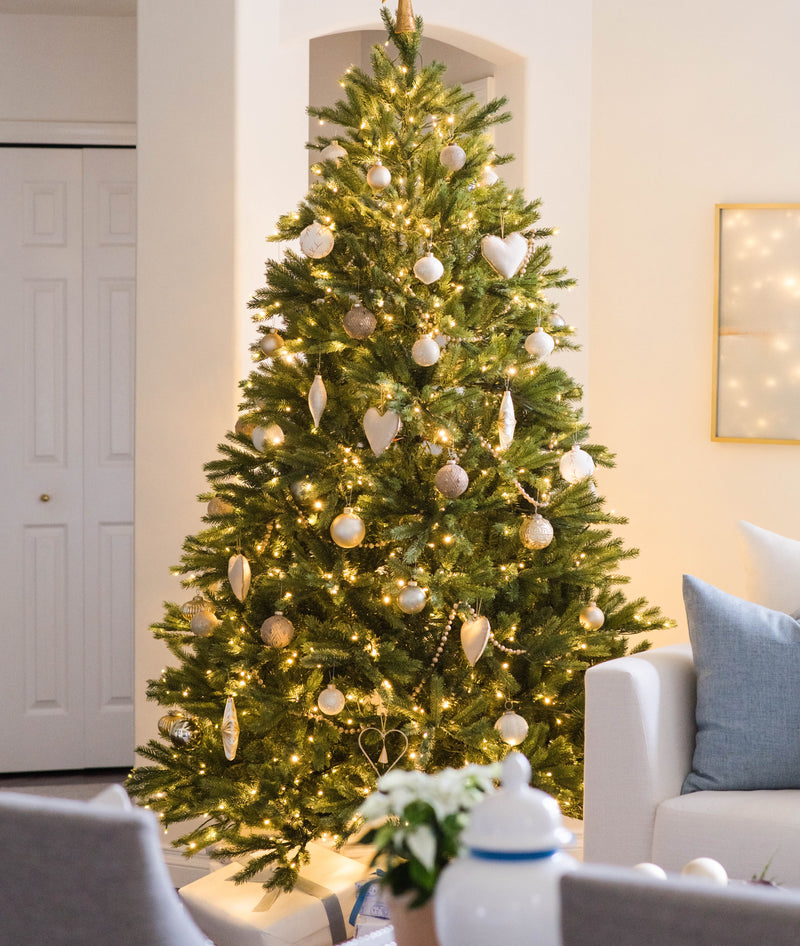 7.5' King Fraser Fir Artificial Christmas Tree with 1000 Warm White & Multi-Color LED Lights