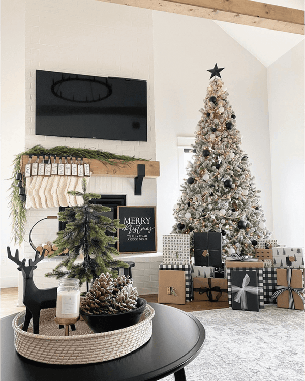 10' King Flock® Artificial Christmas Tree Unlit