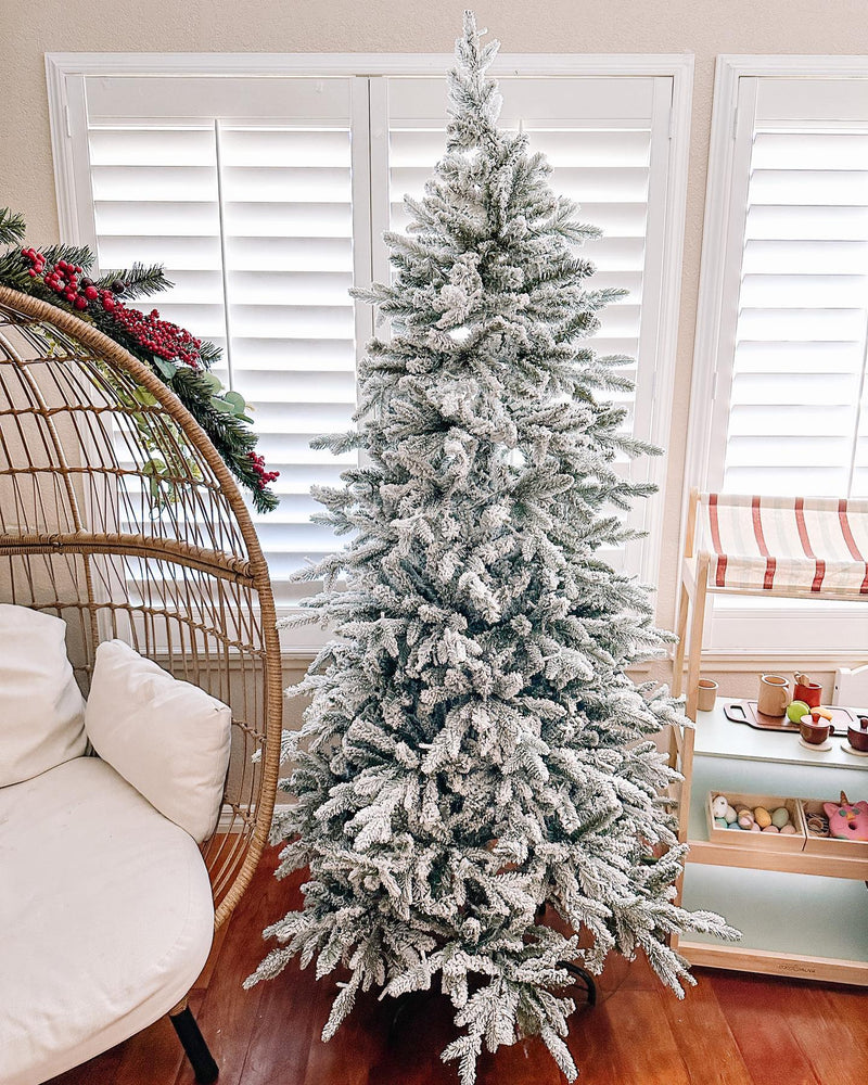 8' Queen Flock® Slim Artificial Christmas Tree Unlit