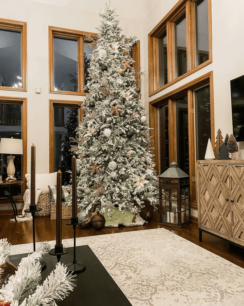 10' Queen Flock® Slim Artificial Christmas Tree 1000 Warm White LED Lights