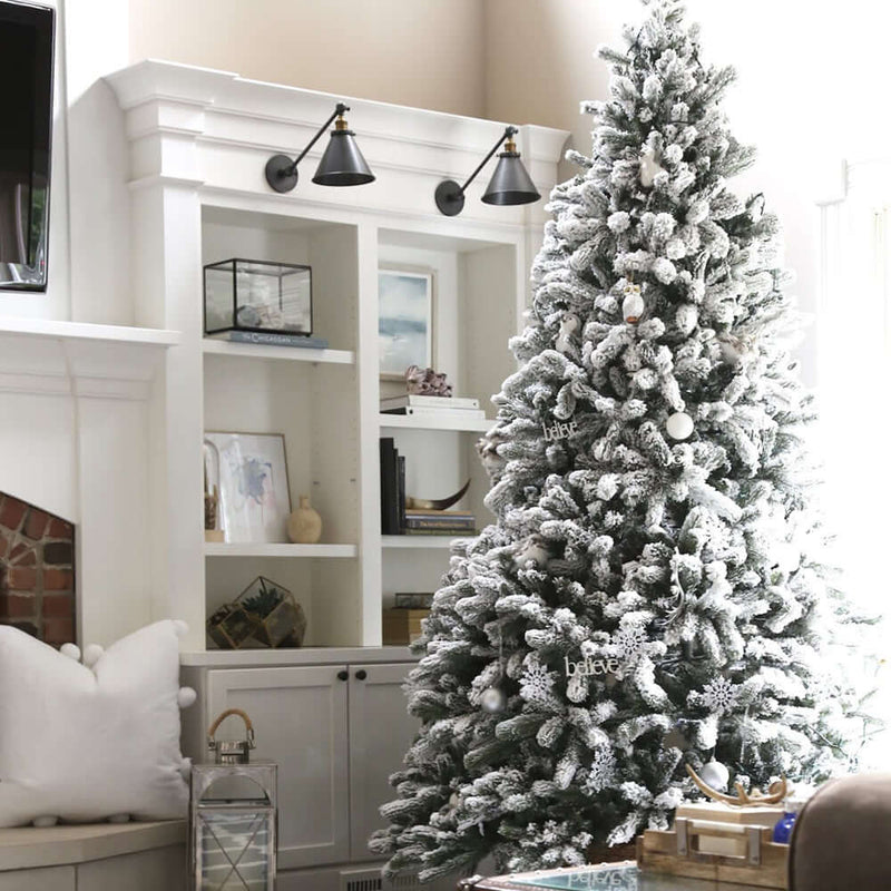 7.5' King Flock® Artificial Christmas Tree Unlit
