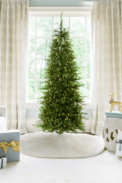 6.5' Yorkshire Fir Slim Artificial Christmas Tree with 400 Warm White LED Lights
