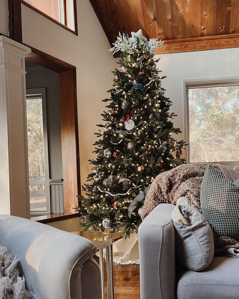 9' Alpine Fir Artificial Christmas Tree 1100 Warm White Led Lights