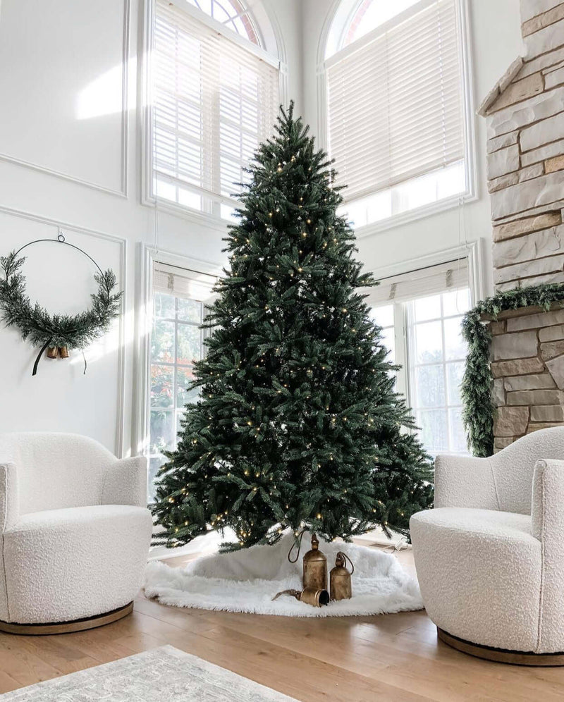12' King Fraser Fir Artificial Christmas Tree with 2300 Warm White & Multi-Color LED Lights